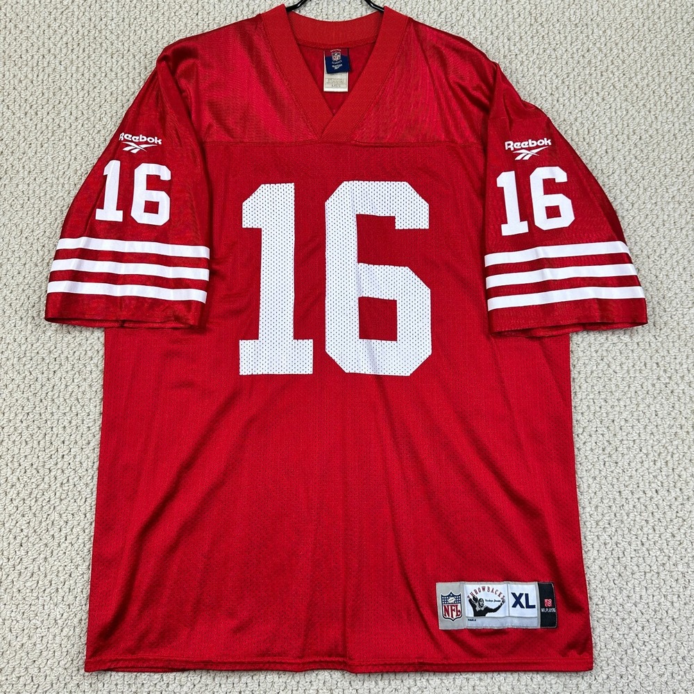 San Francisco 49ers Joe Montana Reebok Throwbacks Jersey Mens XL Red #16 Shirt